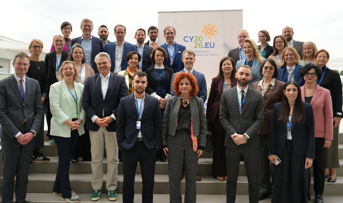 eapeyitou's tweet photo. Thanking all EU #climate Ambassadors and colleagues for a full &amp; immersive two day meeting in #Larnaca, in the framework the Cyprus Presidency. The EU's leadership &amp; commitment in tackling the triple planetary crisis of climate change, pollution &amp; biodiversity loss is unwavering. https://t.co/UBhc2iSVXT