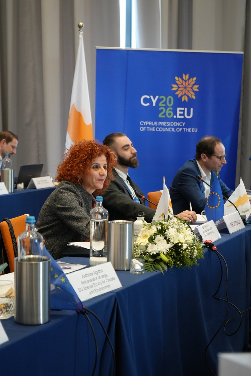 Thanking all EU #climate Ambassadors and colleagues for a full &amp; immersive two day meeting in #Larnaca, in the framework the Cyprus Presidency. The EU's leadership &amp; commitment in tackling the triple planetary crisis of climate change, pollution &amp; biodiversity loss is unwavering.