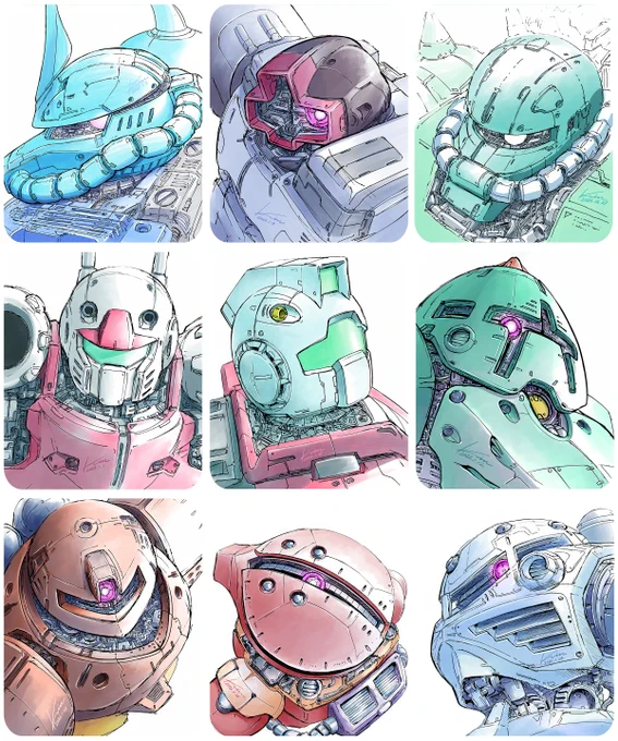 #今月描いた絵を晒そう 
MSをいっぱい描きました✨ 