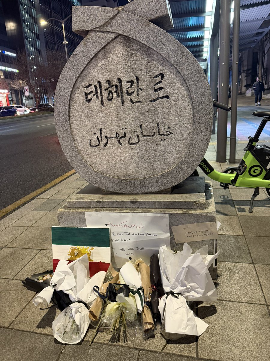 BroochByMar's tweet photo. Went to Tehran street in Seoul with @arii_arts 
In memory of all 30,000 Iranian lives taken by IRGC. We will be your voices until the day our homeland is free. 
#IranRevolution2026 
#IranMassacre 
#FreeIran https://t.co/cRi1D5Fge9
