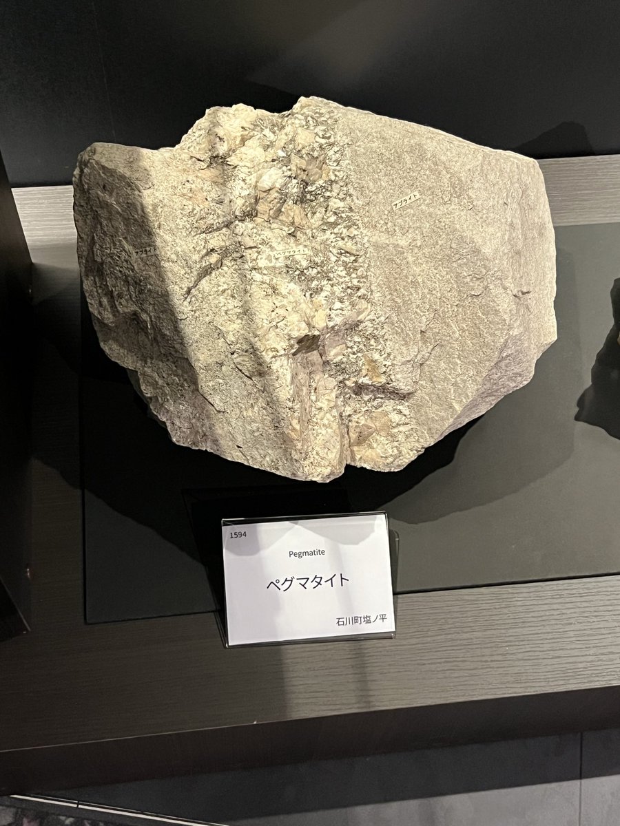 ペグマタイトをはじめとする様々な鉱石 鉱山を再現した展示も見られる