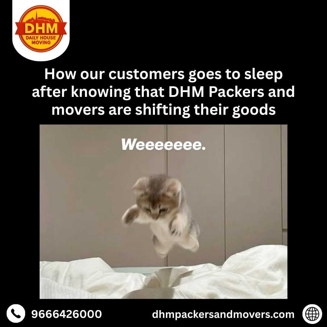 DhmMovers's tweet image. That "weeeee" feeling when you realize you don't have to lift a single box! 😻✨ At DHM Packers and Movers, we handle the heavy lifting so our customers can head to bed with a smile.  📞 Call us: 9666426000 🌐 Visit: dhmpackersandmovers.com
#DHMPackers #DailyHouseMoving #Happy