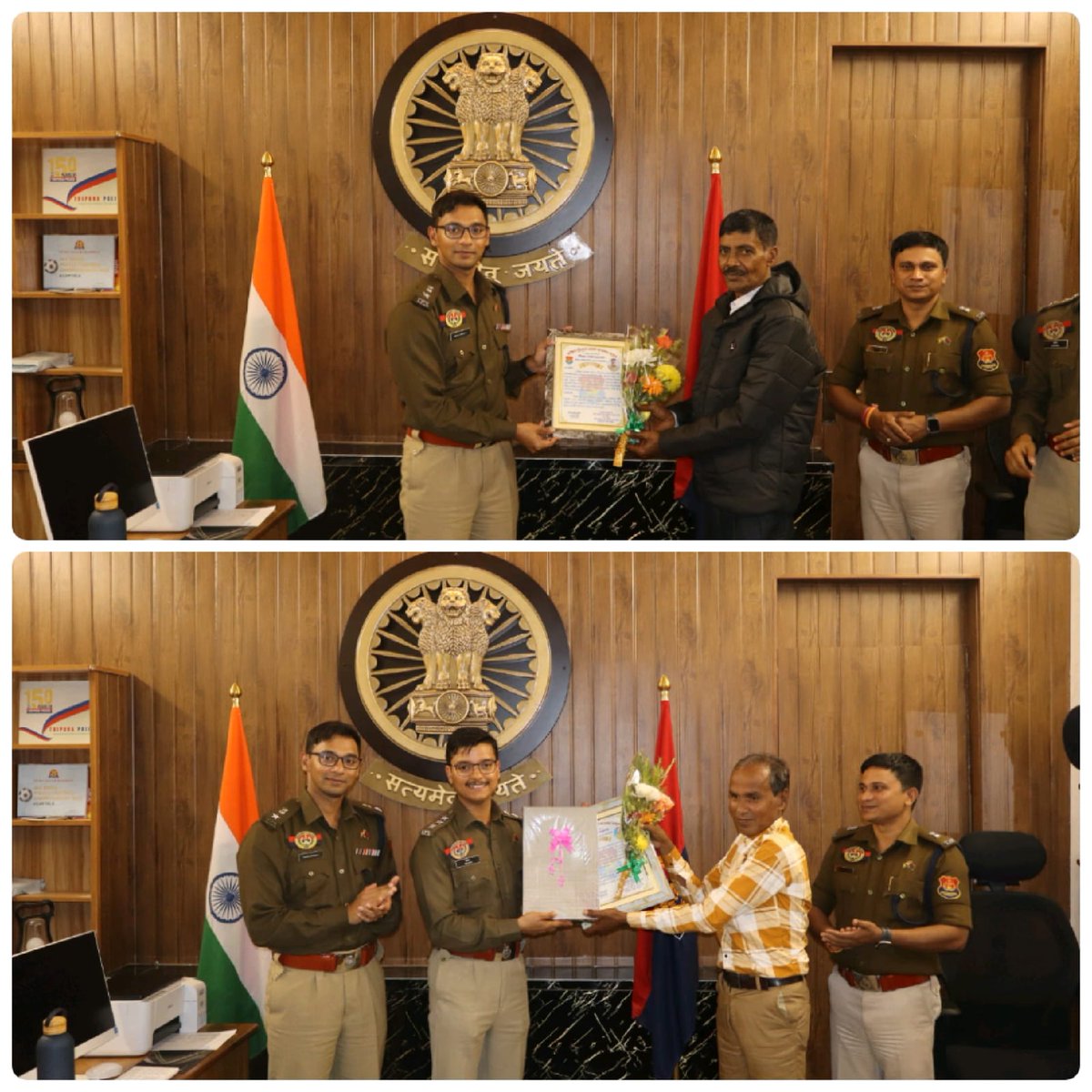 A heartfelt farewell to Shri Shibu Ch. De, Dy. SP (South), Women Constable Karuna Das, Constable Sajal Datta, Subash Majumder &amp; Khokan Ch. Das of South District Police. Thank you for your devoted service. Wishing you success, good health, and happiness ahead. <a href="/Tripura_Police/">Tripura Police</a>