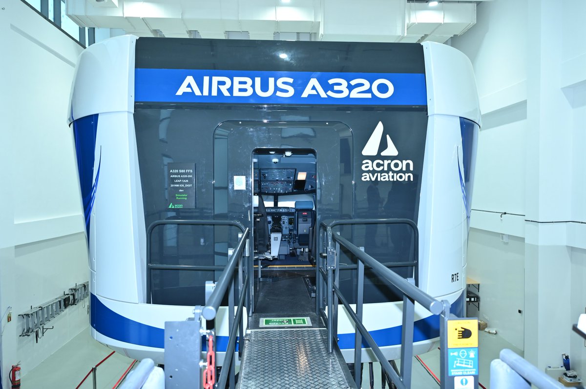 FranceinIndia's tweet photo. French Minister for Transport @PhilippeTabarot visited the @Airbus pilot training centre  in Delhi and held talks with the Airbus team.

He explored cutting-edge simulators &amp; applauded France’s enduring partnership with India’s rapidly growing civil aviation sector. https://t.co/Jizsej7SO1