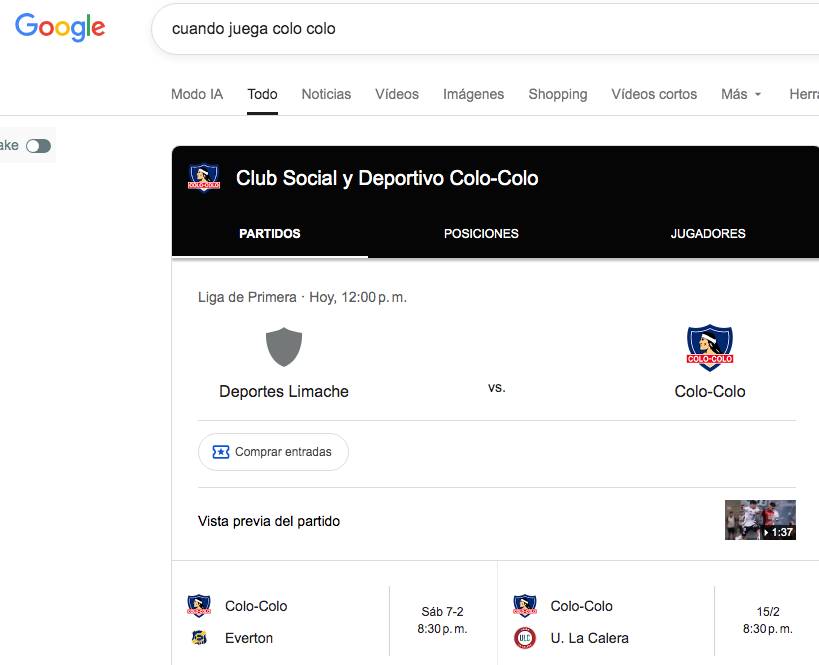 Google no quiso pagar y ahora no sabés a qué hora juega tu equipo

Hace dos años ya habíamos explicado cómo Google le robaba visitas a los sitios al responder una búsqueda de horario de partidos en el primer resultado. Pero desde hace unas semanas, varios usuarios de Argentina