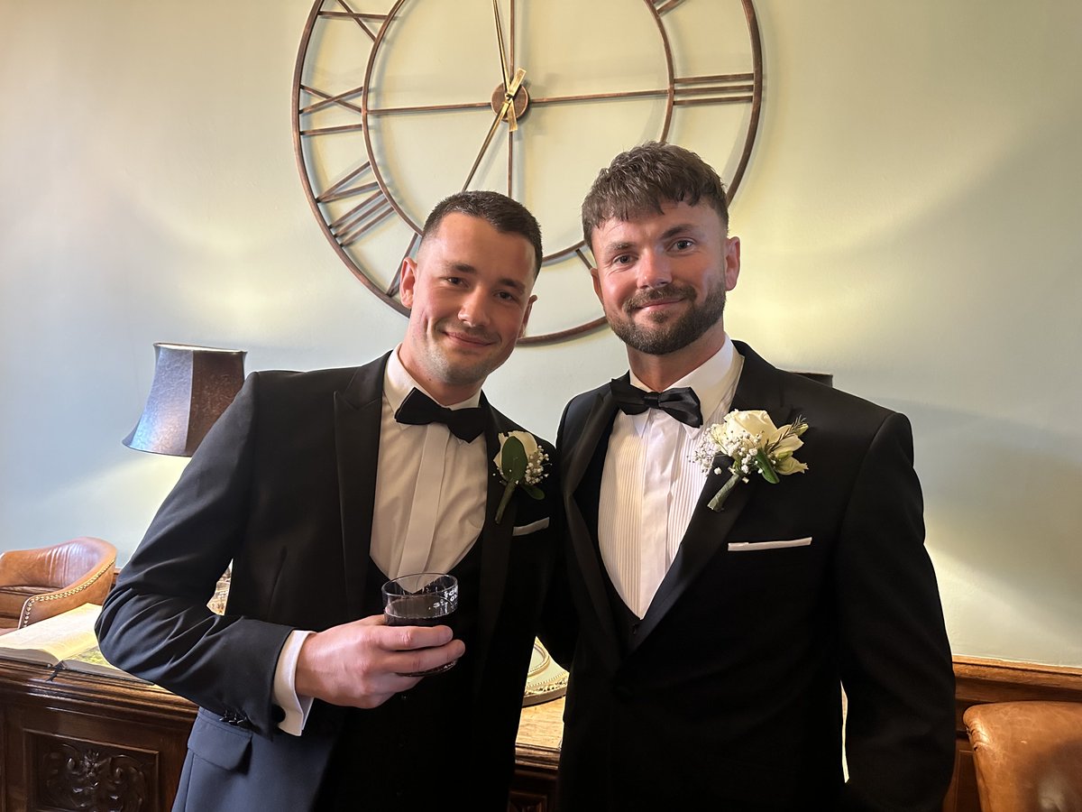 No footie for me today,my son on the right is getting married,my son on the left is best man,I’ll be keeping my eye on the football and praying for a away win for WBA and home win for Caernarfon town #cofisandbaggies