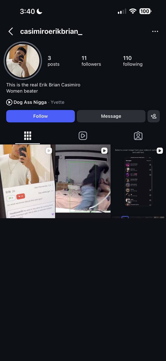 orozcoispunk's tweet photo. If any girls in LA are on chispa and/or interact w this guy report and block him, his ex just aired him out for beating her (the last IG she has video proof of him hurting her) 
Be safe ladies !!! https://t.co/Llow0UtwQV