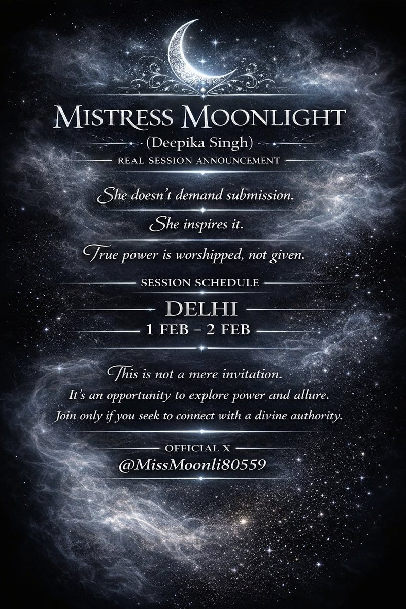 ObedienteD70403's tweet photo. Mistress Moonlight @MissMoonli80559 doesn’t need to raise her voice 🌙  
Her presence alone is enough to unravel you. 💫

Mistress Moonlight @MissMoonli16228  
Embraces the quiet power that already knows your weaknesses:  
your thoughts 🖤, your devotion 💭, the thrill of letting go ✨

In calm control lies true strength ⚡  
In silence, real surrender speaks 👑

If the pull feels undeniable…  
Approach with respect 🐾  
Explore the dynamic at your own pace.

Power is quiet.  
Authority doesn’t shout.

(Dream in moonlight. Or stay in the shadows forever 🕯️)