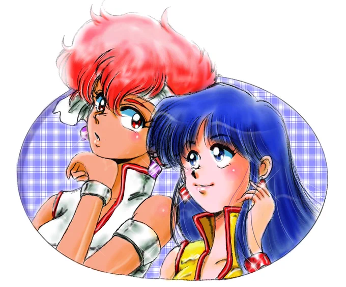 #女の子二人のイラストを貼る見た人もやる