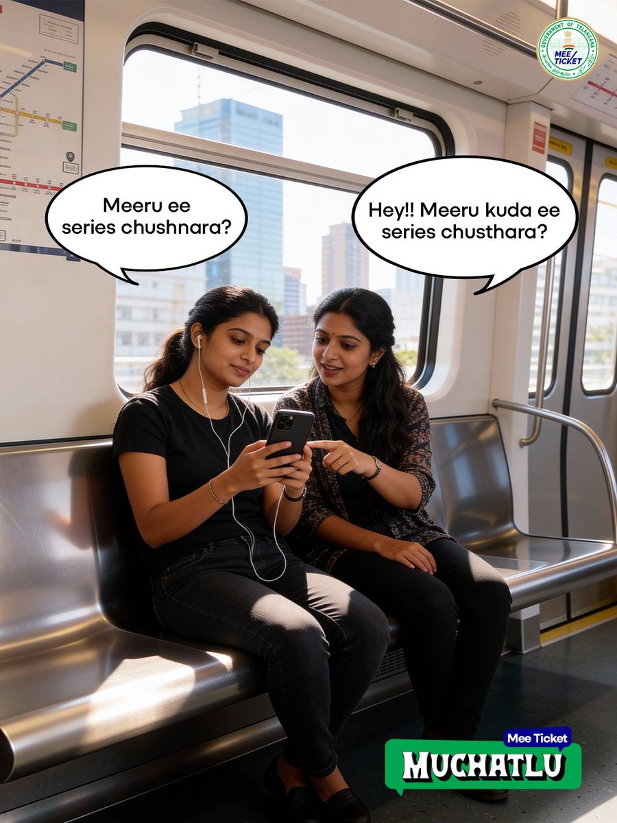 TGMeeTicket's tweet photo. Metro lo oke series medha craze unna fans kalisthe, inka muchatle muchatlu!💬

#meeticketmuchatlu #meeticket #ticketedainaappokkate #governmentoftelangana https://t.co/wcVL1gDY5E