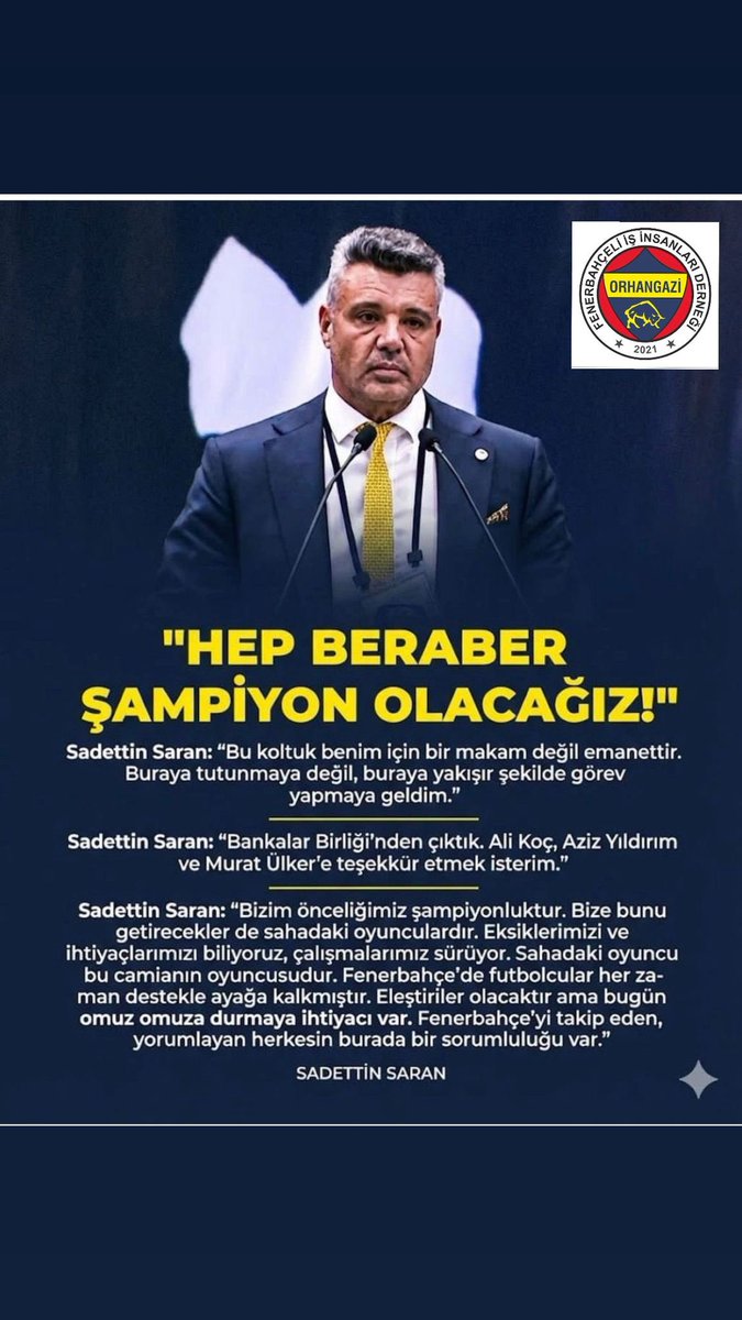 Hep beraber şampiyon olacağız
