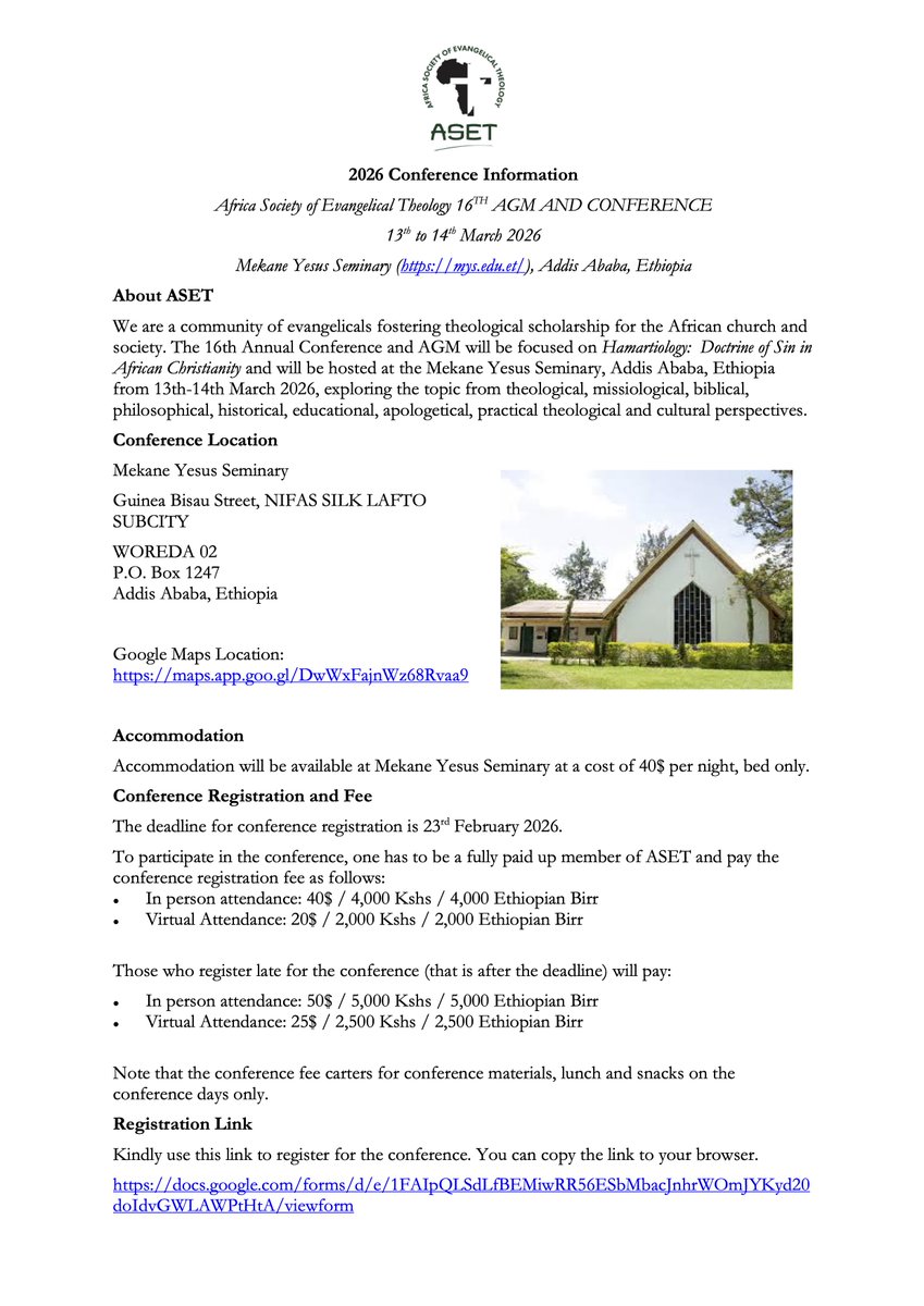 ASET - Africa Society of Evangelical Theology tweet media