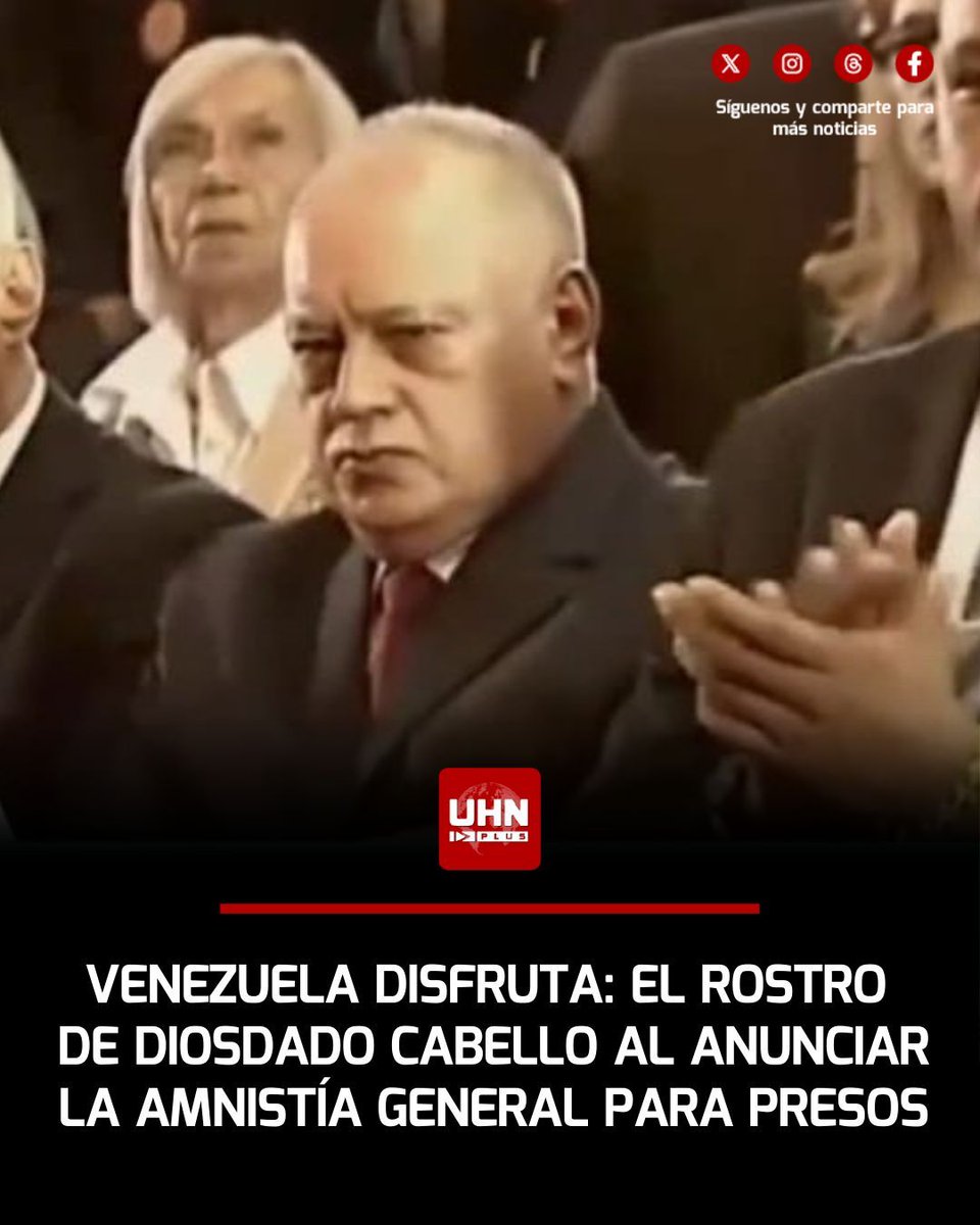 🇺🇸🇻🇪‼️ | Diosdado Cabello, hombre de máxima confianza de Nicolás Maduro vive un calvario que disfruta toda Venezuela. Hace unos años, en plena dictadura chavista, había dicho: "Qué satisfacción nos da que ustedes se vuelvan locos y locas. Aquí no habrá amnistía, ni conciliación,