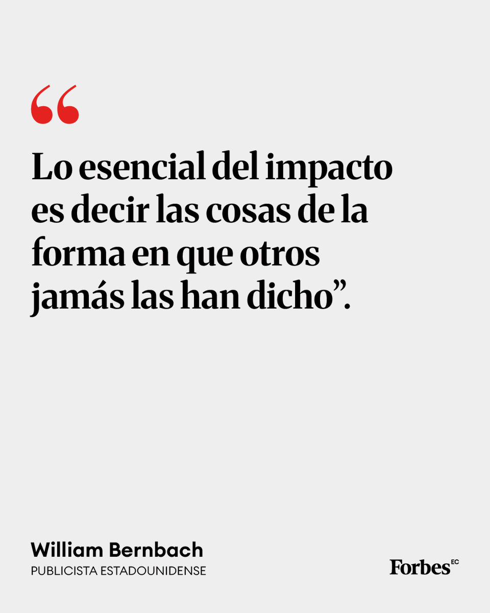 forbesecuador's tweet photo. #FelizSábado l El verdadero impacto nace de la originalidad. Decir lo que otros no se atreven, de la forma en que jamás se ha dicho, es la esencia del liderazgo.

#ForbesEcuador #liderazgo #inspiración #motivación https://t.co/hkrox08MKY