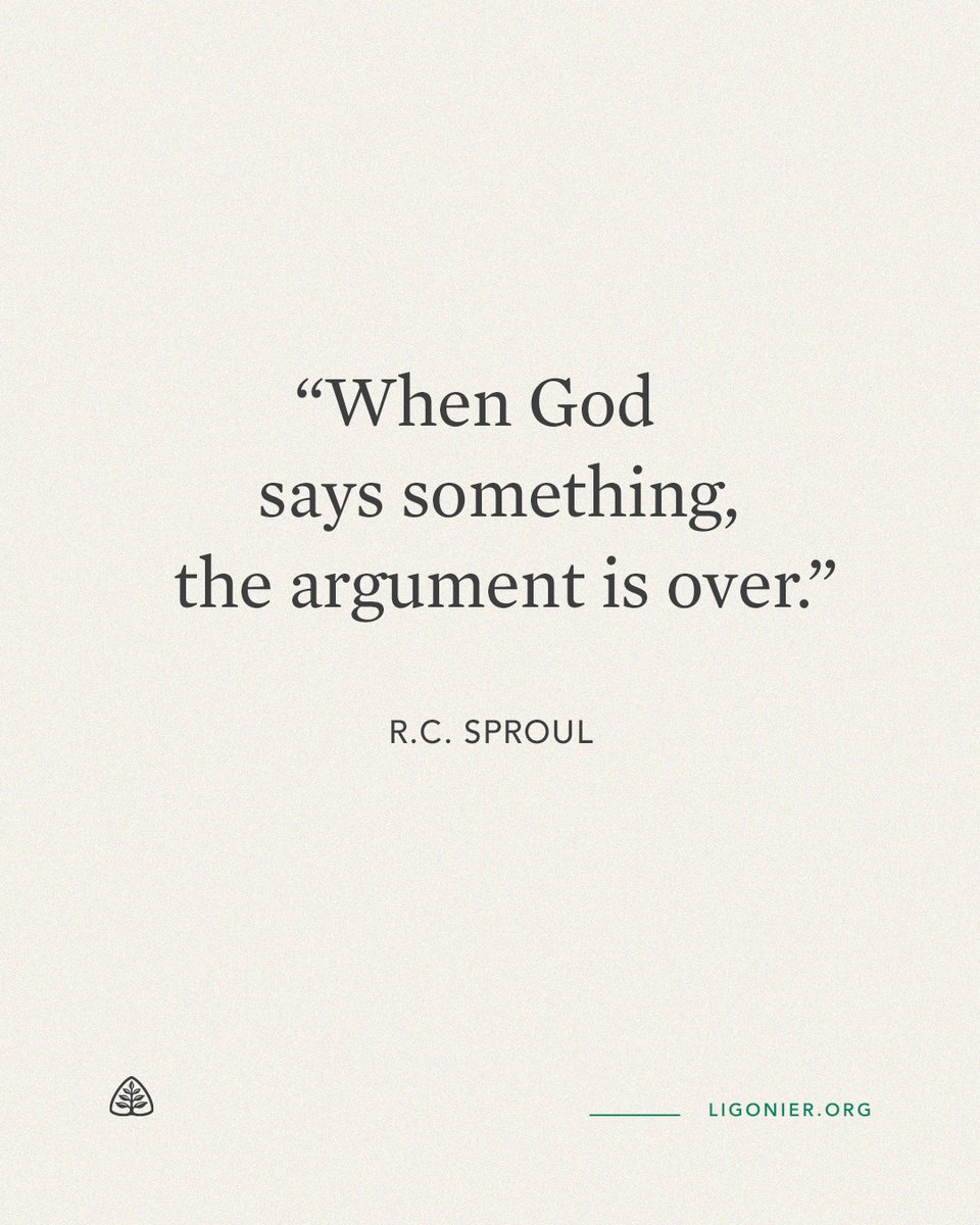 “When God says something, the argument is over.” —<a href="/RCSproul/">R.C. Sproul</a> 

From ‘Mark: An Expositional Commentary’