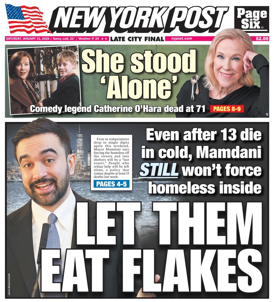 NEW: Today's cover of the New York Post.