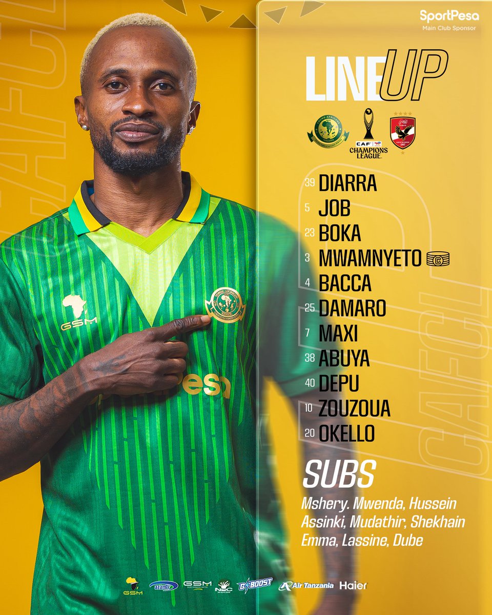 Kikosi kazi cha leo dhidi ya Al Ahly #CAFCL

#TimuYaWananchi 
#DaimaMbeleNyumaMwiko