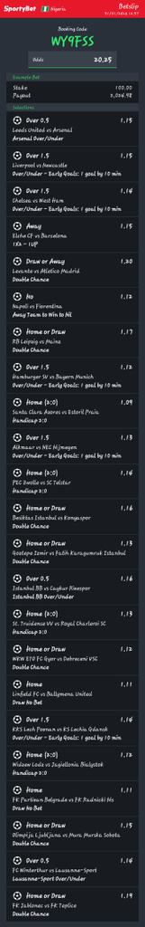 WY9FSS
20 odds
Green Season sportybet.com/ng/?shareCode=…