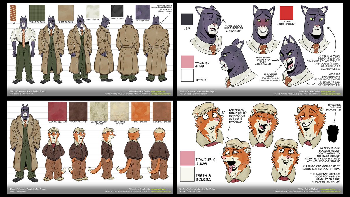 wpmcquaide's tweet image. 'BLACKSAD': ANIMATED ADAPTATION FAN PROJECT

Unofficial fan project based on 'BLACKSAD' (Dark Horse Comics, Juan Díaz Canales, Juanjo Guarnido).

Designed &amp;amp; art directed by William Patrick McQuaide for visual development portfolio.

#visdev #animation #visualdevelopment #blacksad