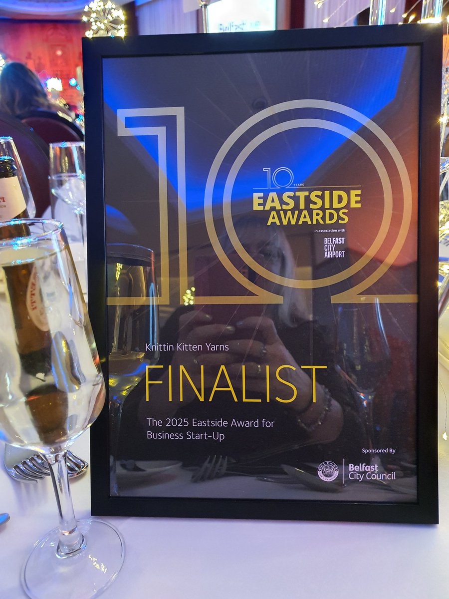KnittinKittenNI's tweet photo. Had an amazing night at the @east_awards  #Finalist #BusinessStartup #Belfast #BestofBelfast #Woolshoplove https://t.co/1rxwhRngaF
