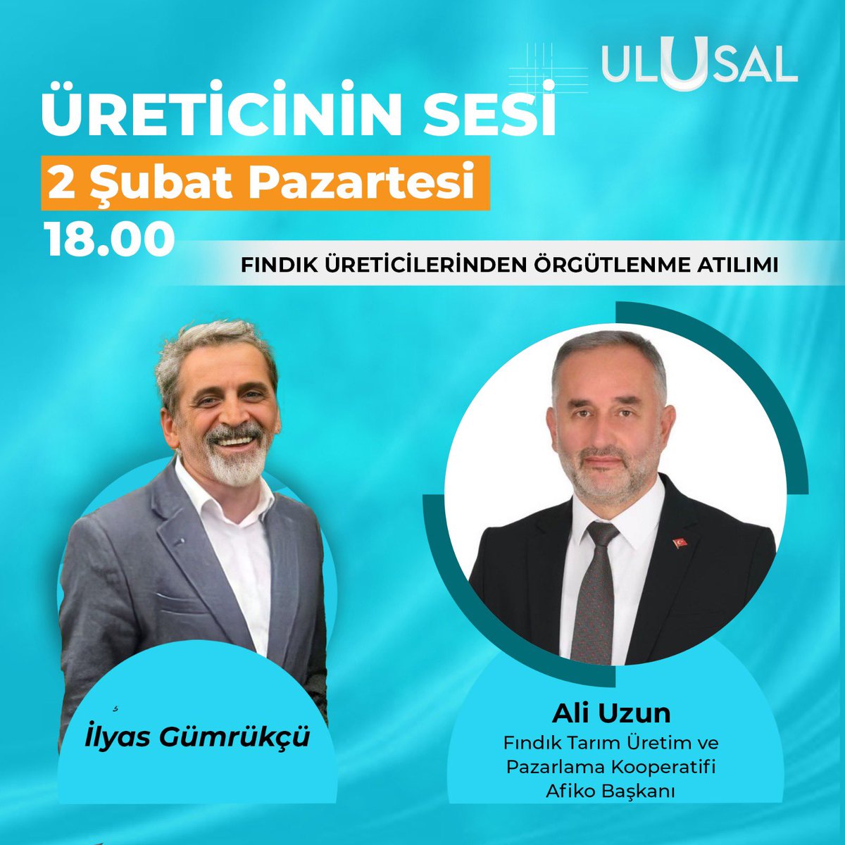 Akçakoca AFİKO Fındık Tarım Üretim ve Pazarlama Kooperatifimiz ile ilgili Ulusal Kanalda Sn.İlyas Gümrükçü ile yapmış olduğumuz program 2 Şubat pazartesi günü saat 18:00’de yayınlanacaktır.
￼