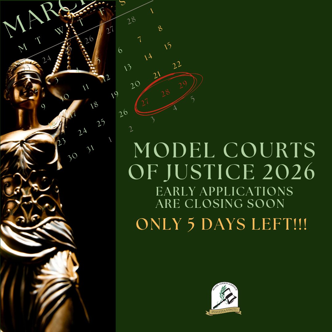 ModelCJ27's tweet photo. Only 5 days stand between you and the most immersive legal experience of the year! Early applications are closing soon. Do not miss the chance to take your place in the courtroom at a special rate.
Link in bio!
#bettertogether https://t.co/YfOV3xYG71