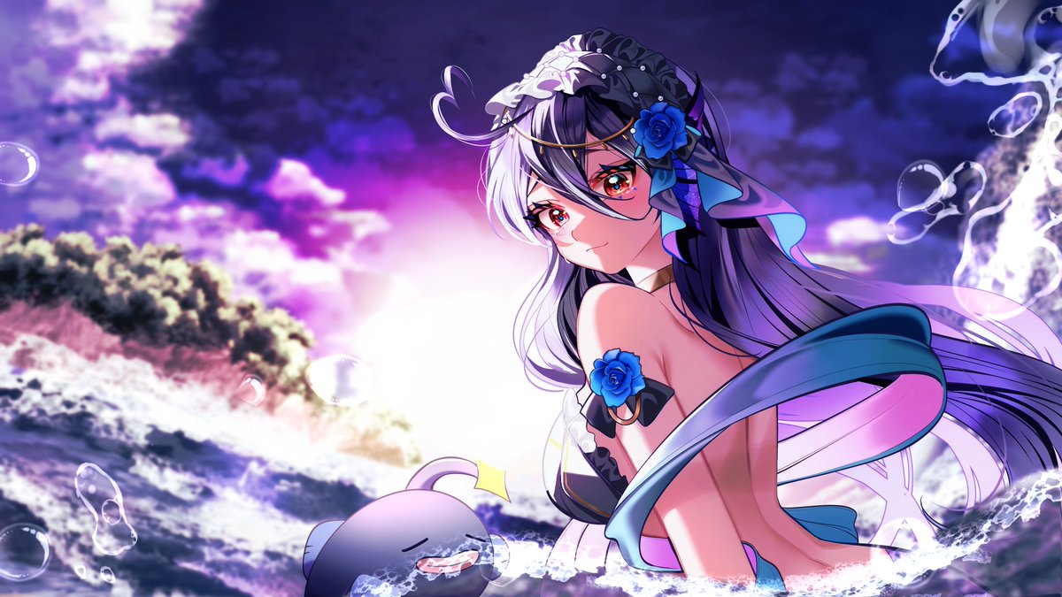 碧海ヒカルちゃんのイラストを描きました！🧜

初めてヒカルちゃんがデビューした時から今までいろいろな思い出があり、それにぴったりの曲だと思いました🪎💘
ヒカルちゃんと会えて嬉しかったです ありがとうございます！！