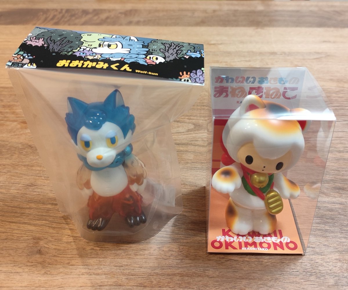 yogurt_hobby's tweet photo. MCTとBOOTHからそれぞれオオカミくんとまねきねこちゃんが到着🎁
か、可愛い…😍💕💕
#あらいきりこ #おおかみくん
#まご #parico #まねきねこ https://t.co/2QlU8ywsCZ
