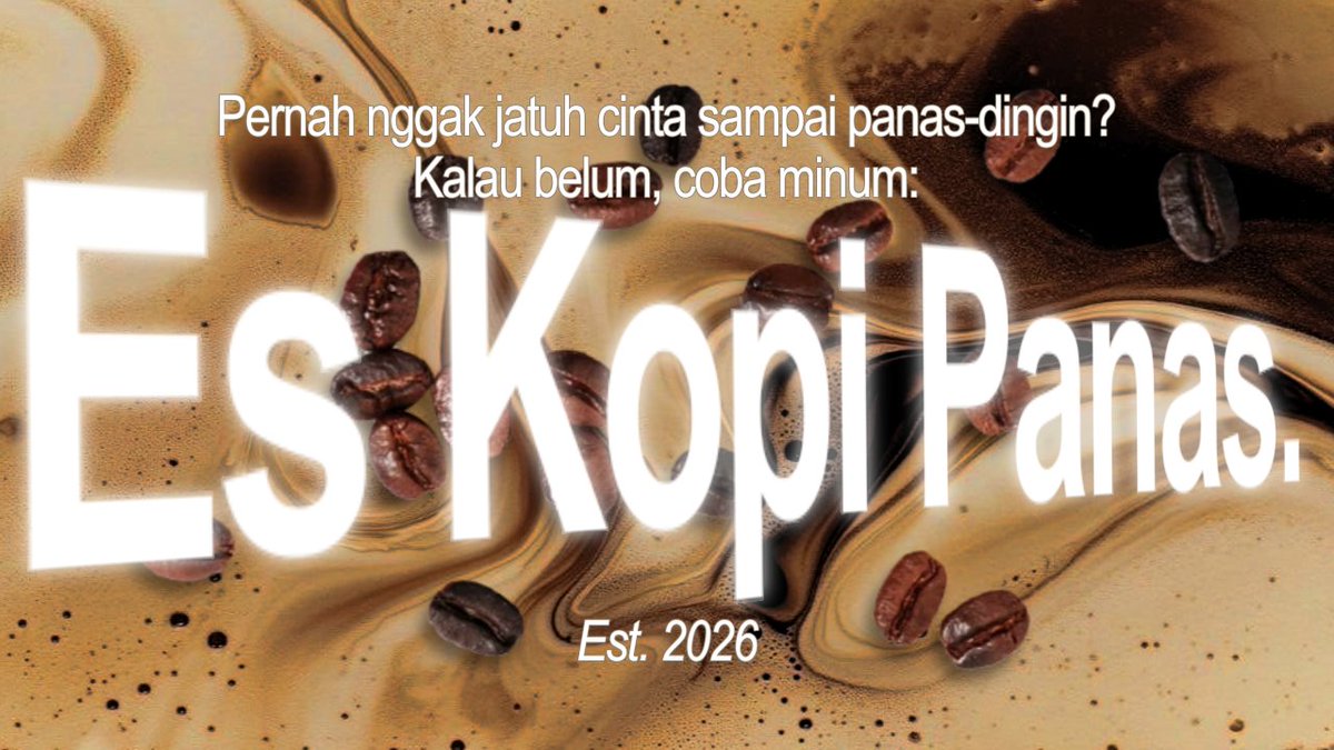 PetiteRoastery's tweet image. ES KOPI PANAS, 2026.
☕️ | “There are hints of sweetness peeking through the bitter from a cup of coffee: that is the love.”