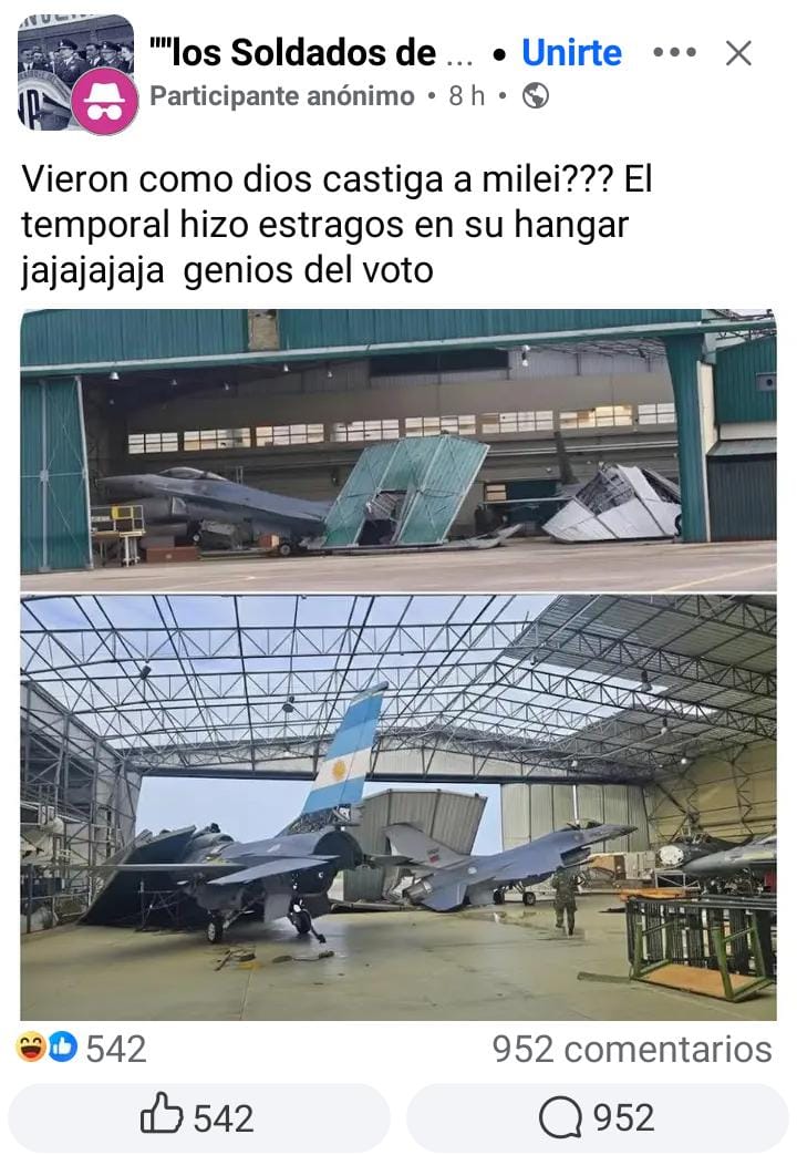 Noticia : Portugal perdió 3 F16 despues de un temporal

Kukas : ARGENTINA SE QUEDO SIN AVIONES, GRACIAS DIOS

Siempre queriendo que le vaya mal al pais kjj