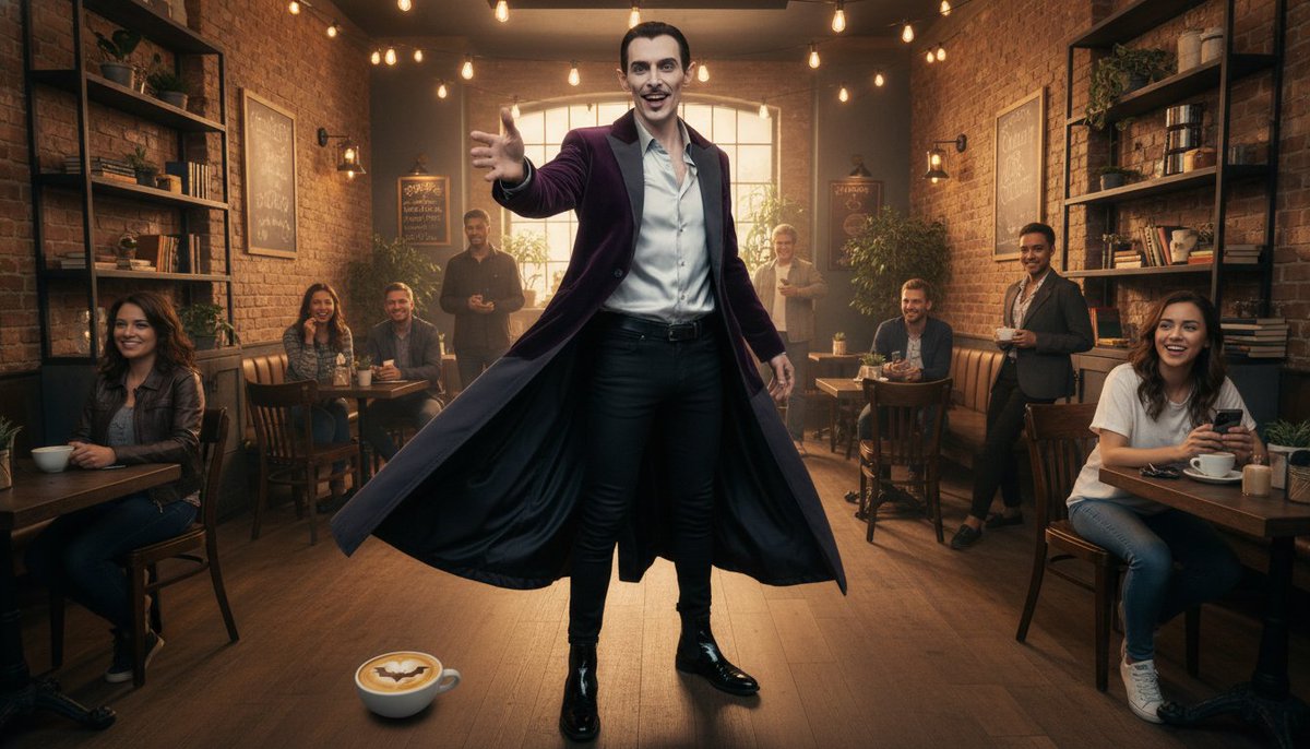 GrumpyCatGuru's tweet image. Sipping espresso at my café-studio while life performs around me. Today, the show is joy. How's your matinee? 🎭☕️ #SharedTable