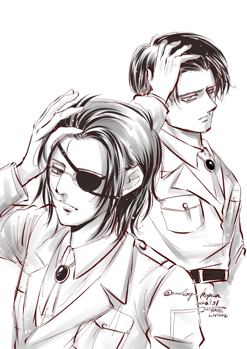 #リヴァハン版深夜の真剣お絵描き６０分１本勝負
『おでこ』…をﾁﾗｯ…と出してみる