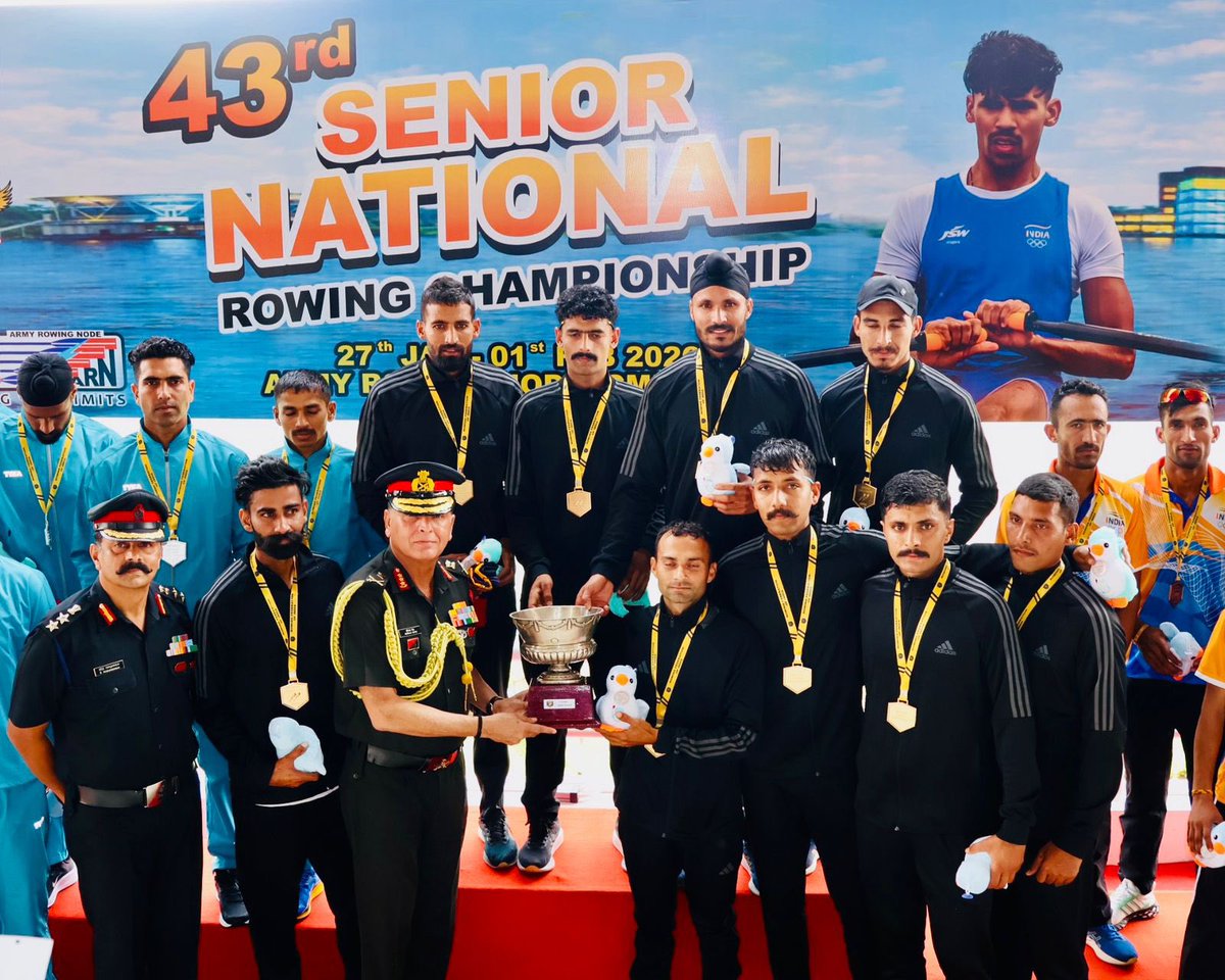 IaSouthern's tweet image. #IndianArmy
#Rowing

The 43rd Senior National Rowing Championship–2026 concluded on a high note at the Army Rowing Node (ARN) under the Mission Olympics Wing, College of Military Engineering (CME), #Pune, marking another landmark in India’s rowing journey and the national sports