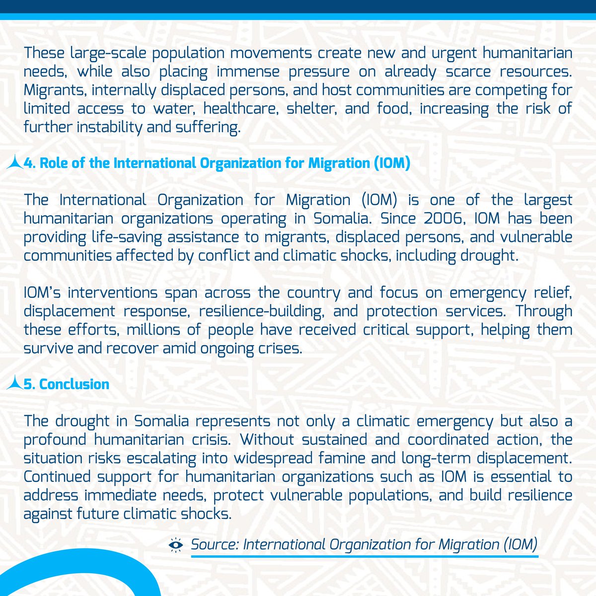 garruun's tweet photo. Report on the Impact of Drought in Somalia
By Zakariye Dahir Ali
@iom_somalia  @WFPSomalia  @SoDMA_Somalia @UNHumanRights https://t.co/mPCs4cES7f
