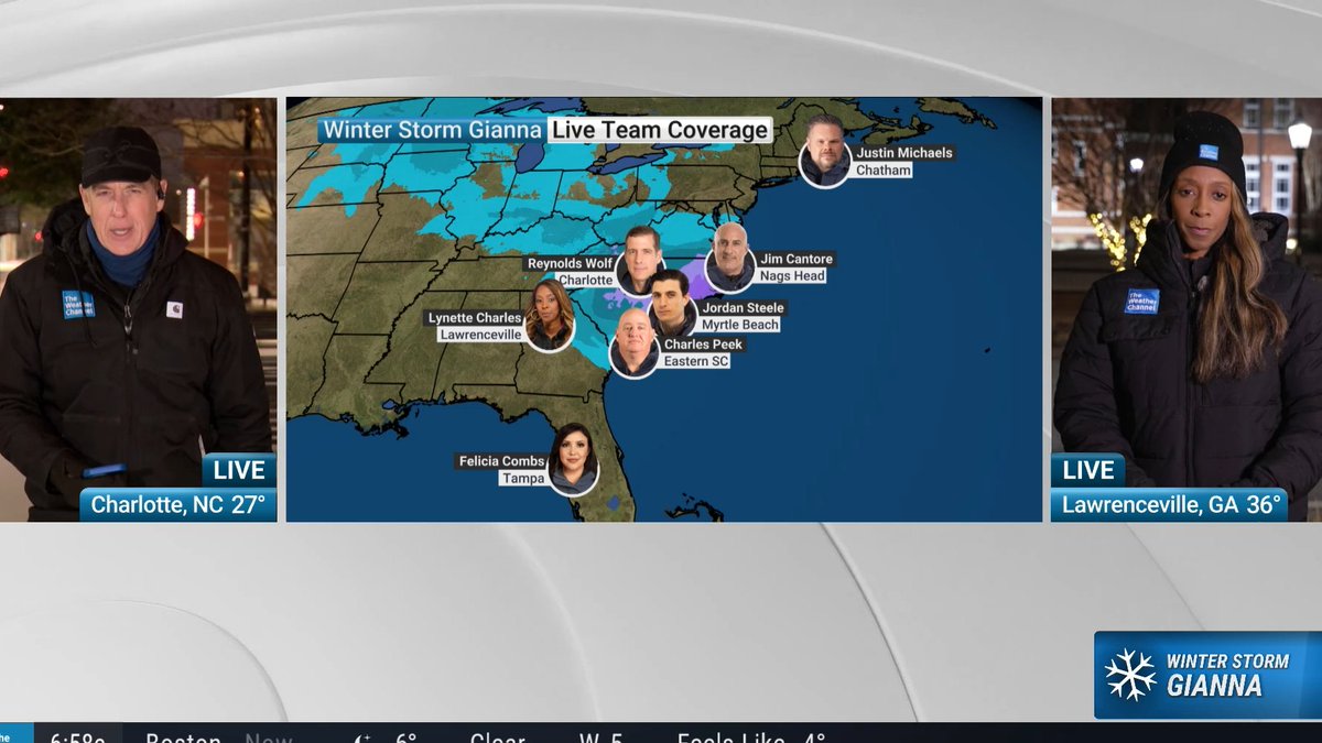 It's a cold &amp; windy day in the south, some getting snow, some not so much! We have live team coverage on <a href="/weatherchannel/">The Weather Channel</a> and I'm in studio with <a href="/TWCRayStagich/">TWCRayStagich</a> til 10am ET, but our coverage will continue all day.
