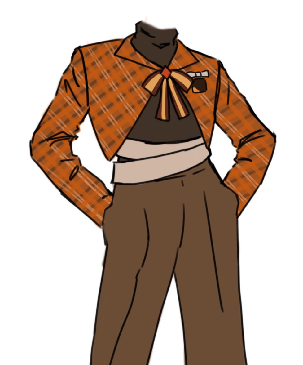 so cater's outfit pissed me off so bad that i decided to design a suit for him out of pure spite (rlly lazy and design was rushed idfk i havent done a fashion sketch in two years)