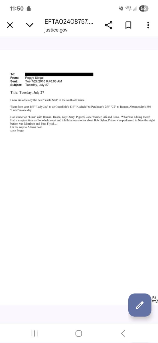 Mickbraz1's tweet image. A very quick look at the Epstein files shows Bono was very popular with the paedophile and his associates. 🧵1/3