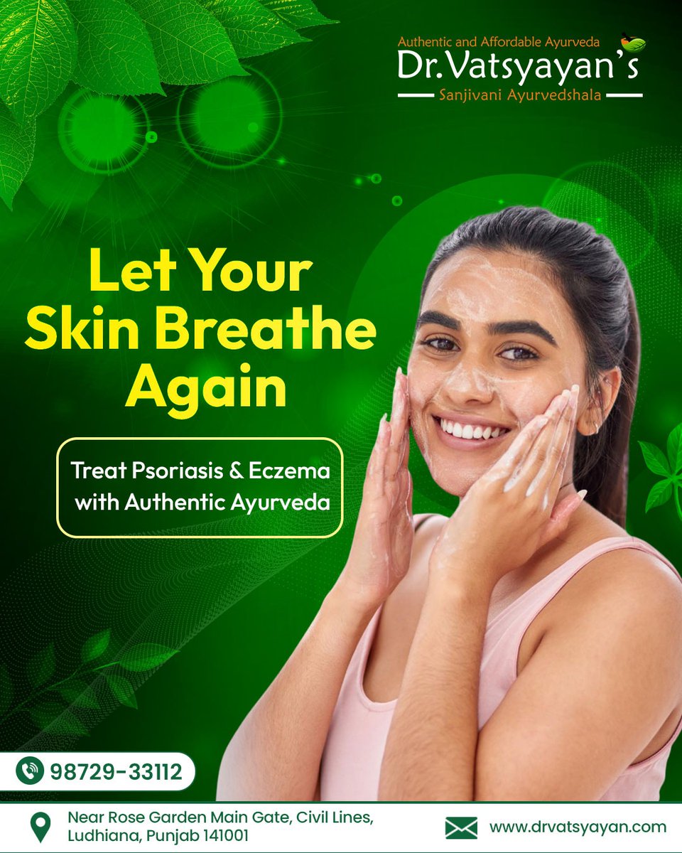 SanjivaniAyurv8's tweet image. Discover effective Ayurvedic Psoriasis &amp;amp; Eczema Treatment in Ludhiana at Dr Vatsyayan’s Sanjivani Ayurvedshala—soothe irritation, reduce inflammation, and let your skin breathe again.

🌐 drvatsyayan.com
☎+91 9872933112

#AyurvedicPsoriasisTreatment #DrVatsyayan
