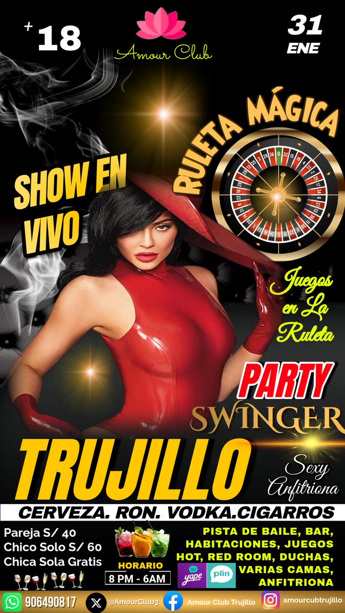 Hoy sábado 31 de  Enero  tenemos noche de fantasías con la Ruleta Mágica.

Todos los asistentesp ueden  participan de la  gangbang con la Anfitriona.

Habrá: 

✅ Juegos hot
✅ Intercambio
✅ Voyerismo 

¡No te lo pierdas!
🔥🔥🔥

Reservación al WhatsApp: wa.link/0ctkqr