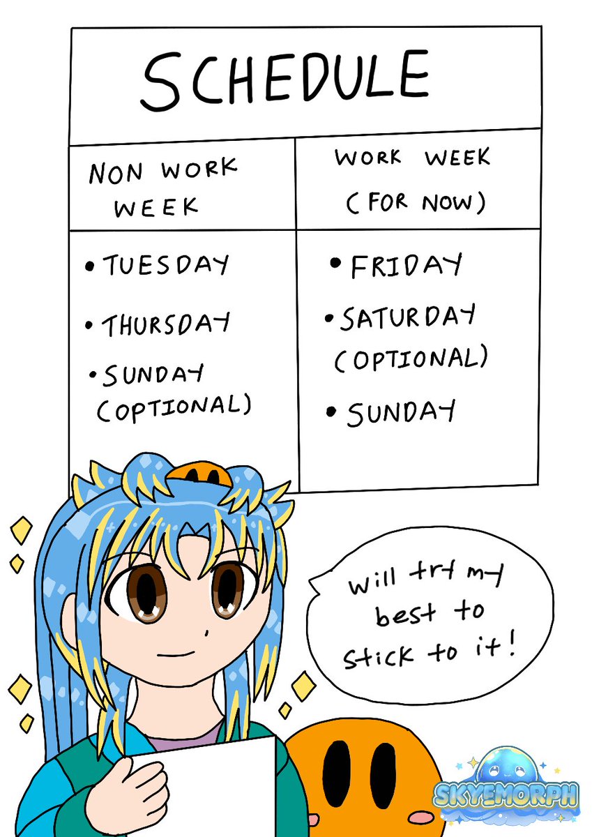I think that's enough resting. So with February around the corner. I'll be resuming streaming at around 5-6PM GMT on the new Schedule. It does depend if I have work arranged or not. 

It will be a mix of art streams or gaming streams. so hope to see you there!