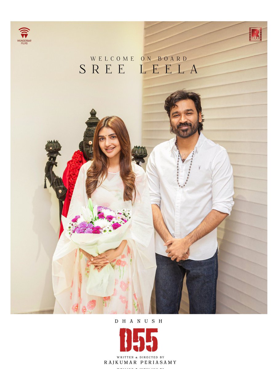 DiscussingKW's tweet photo. #Sreeleela joins the #Dhanush x #RajkumarPeriyasamy film.

#D55 https://t.co/NgGntsfO3l