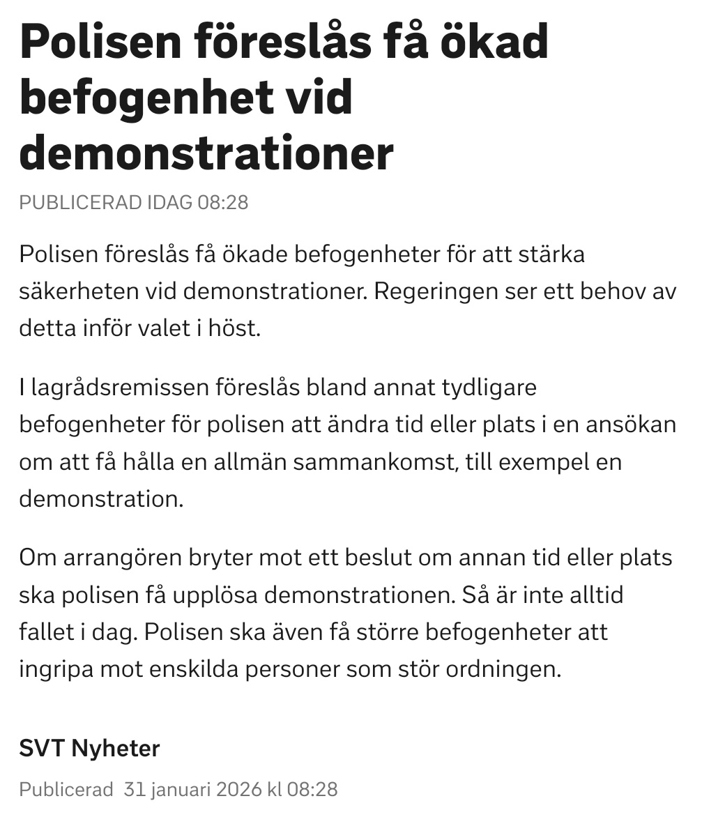 Regeringen föreslår omfattande inskränkningar i demonstrations- och mötesfriheten inför valet. Kallar det ett sätt att "öka säkerheten", men som det ser ut innebär detta en inskränkning av grundlagen.