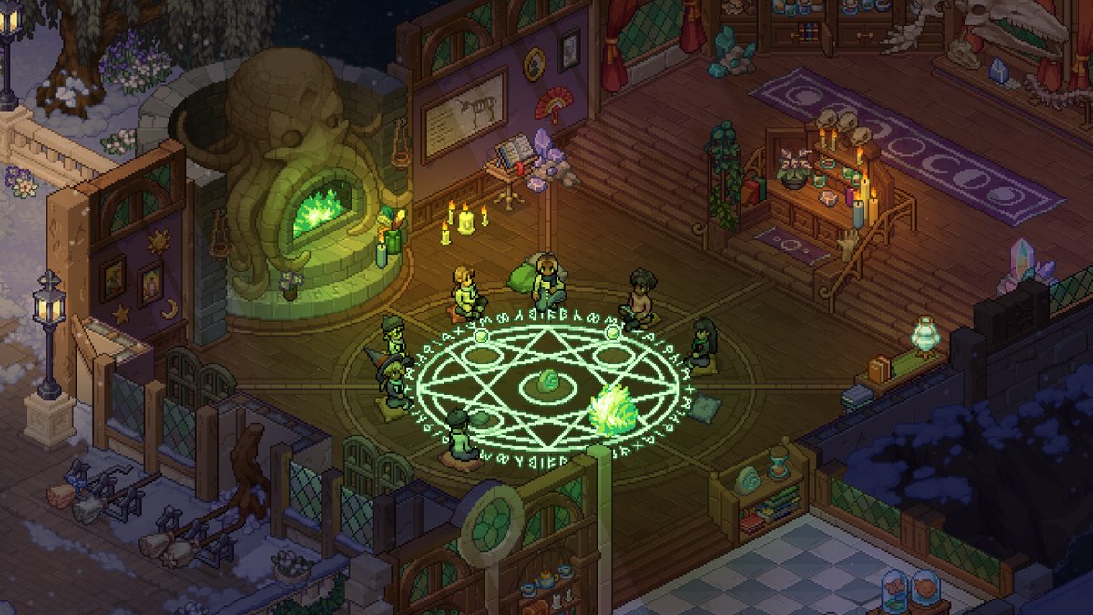 myPotatoGames's tweet photo. The magical life sim game I have been waiting for since 2017 is finally coming out this year!

Witchbrook is full of adventure. Attend magic school and master the art of magic.

Meet the townies and create long-lasting friendships, or even find love as you befriend the many datable characters in town.

Explore a beautiful pixel world by foot or on your flying broom.

When you are not in magic school learning potion-making and other magical skills, you can spend your day farming, exploring, fishing, and even decorating your own whimsical little cottage.