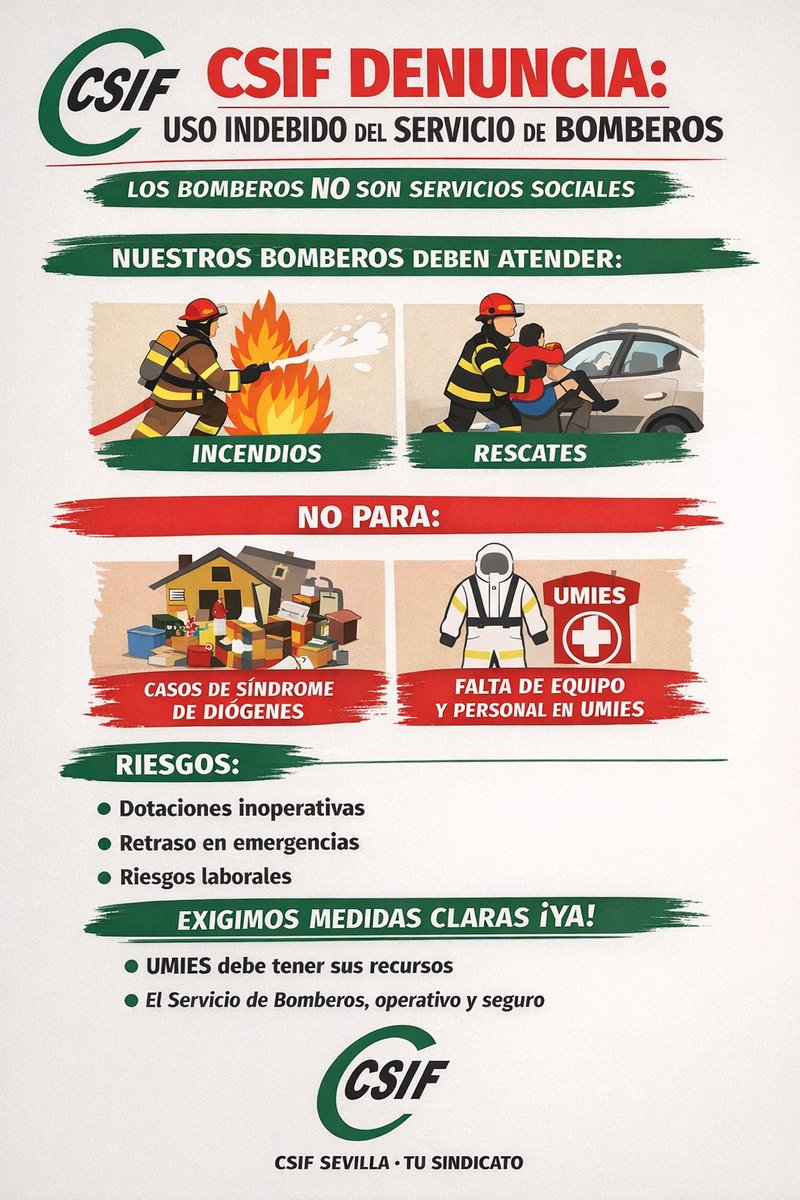 BOMBEROSCSIF's tweet photo. Nueva discrepancia entre el SERVICIO PUBLICO de 👩🏻‍🚒👨🏼‍🚒 y SERVICIO PRIVADO.

Los BOMBEROS que deben atender INCENDIOS Y SALVAMENTOS en un tiempo medio de 6 MINUTOS dejan esta labor cuando son requeridos para  atender lo que debieran los 14 MILLONES de € de presupuesto de #UMIES https://t.co/PuL1yBNxqn
