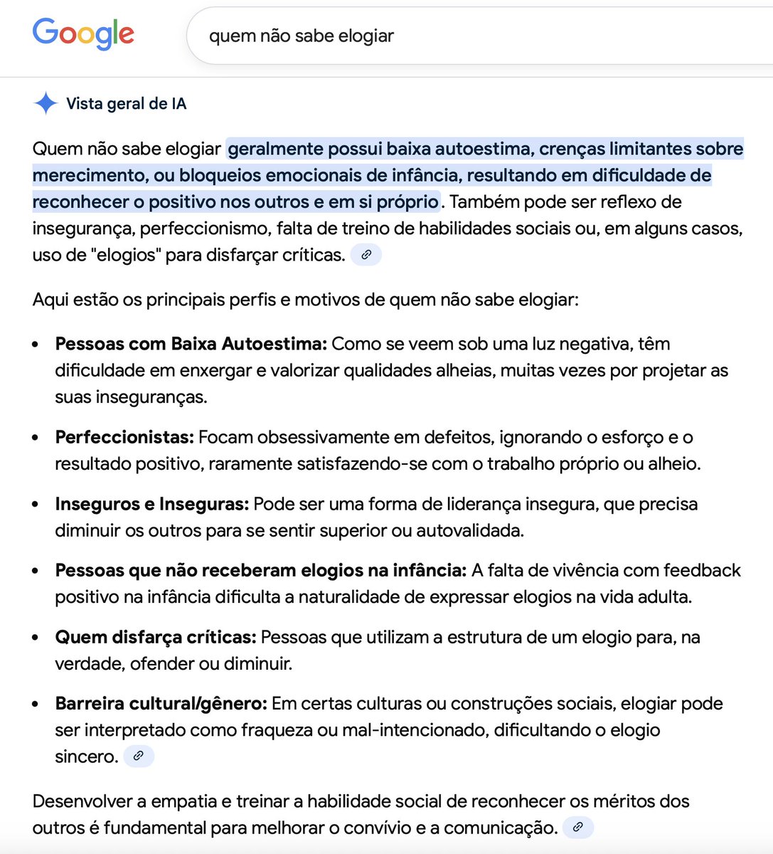 Quem não sabe elogiar