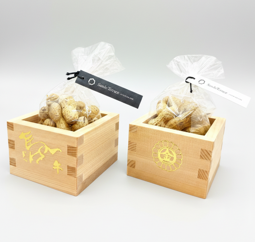 節分箔押し2面一合枡 豆まきセット ｜ Setsubun One-Cup Masu Bean