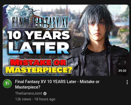 How is Final Fantasy XV already 10 years old?  I could of sworn is was at most 5 years old... I swear time seems to move faster every year...