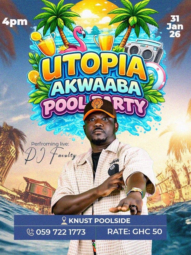 ju_phine's tweet photo. Splashing into vibes only 🌊🍹 If you’re not at the pool, you’re missing history.
#UTOPIA26 #KNUSTPoolSide https://t.co/dwGTjoWhZ8