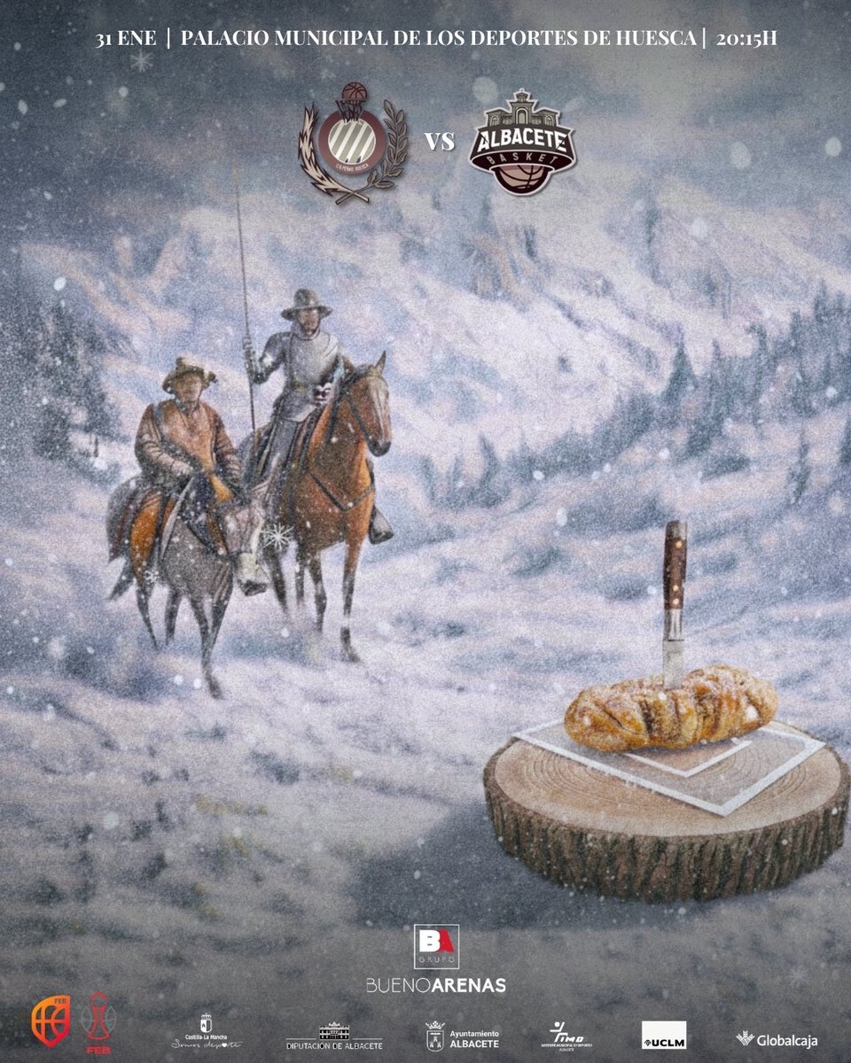 Vuelta a la competición con un objetivo claro: llevarnos la victoria a casa🔥

🏆 Segunda FEB | Grupo Este
🆚 <a href="/CBPHuesca/">C.B. Peñas Huesca</a> 
📆 Sábado 31 de enero
🕕 20:15 horas
📍 Palacio de los Deportes de Huesca
📺 Visión 6

#quecomienceeljuego