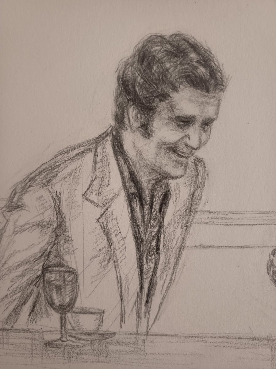 Una conversación...
Dibujo realizado a lápiz.